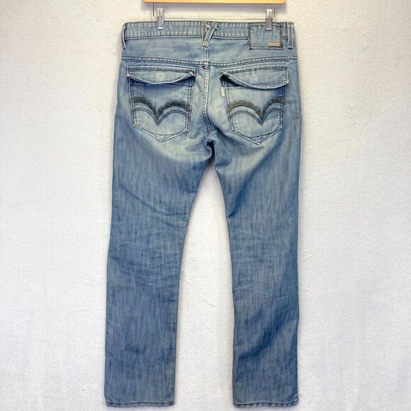 Vintage Levis Silvertab Jeans 32x30 Blue Slim Straight Distressed Flap Pockets - Picture 1 of 16